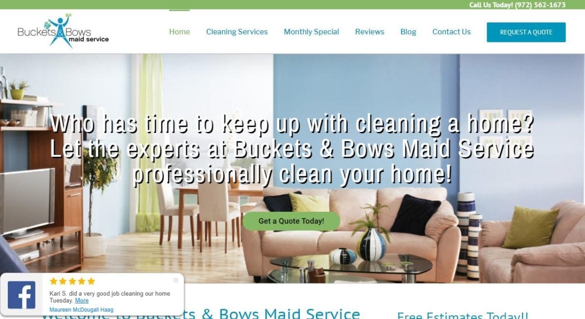 Buckets & Bows Maid Service McKinney, TX Marketing For Cleaners