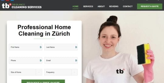 Website design for house cleaners in Zürich