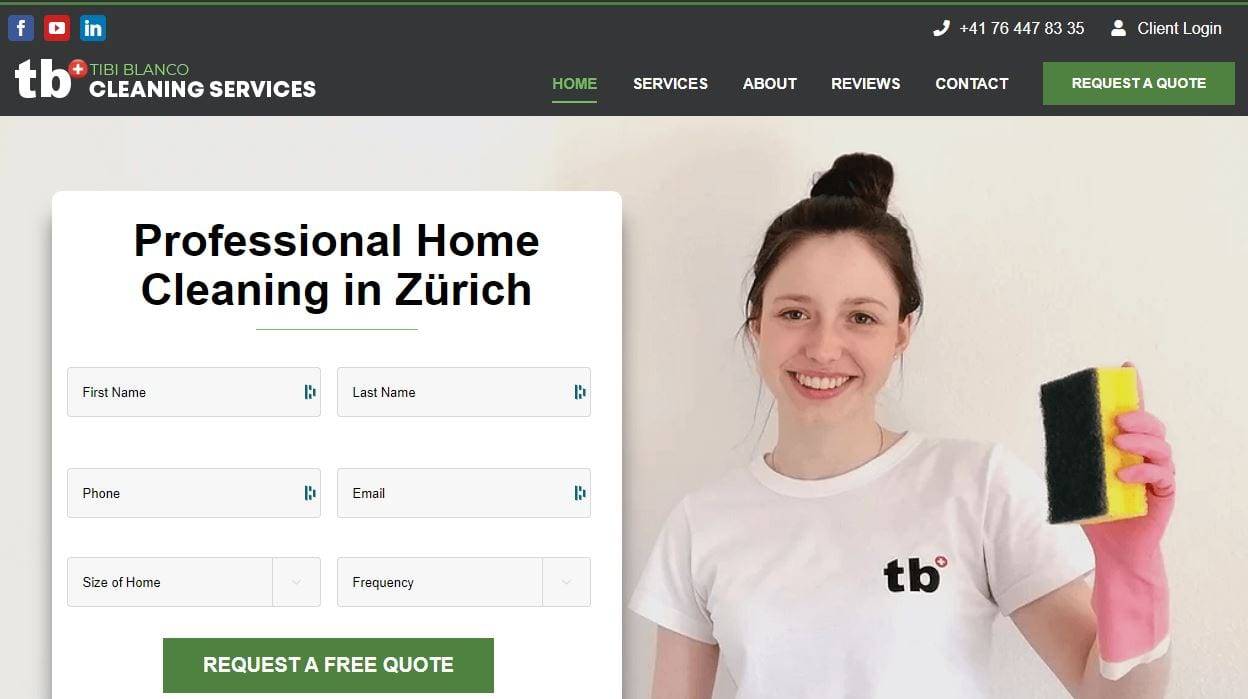 Website design for house cleaners in Zürich