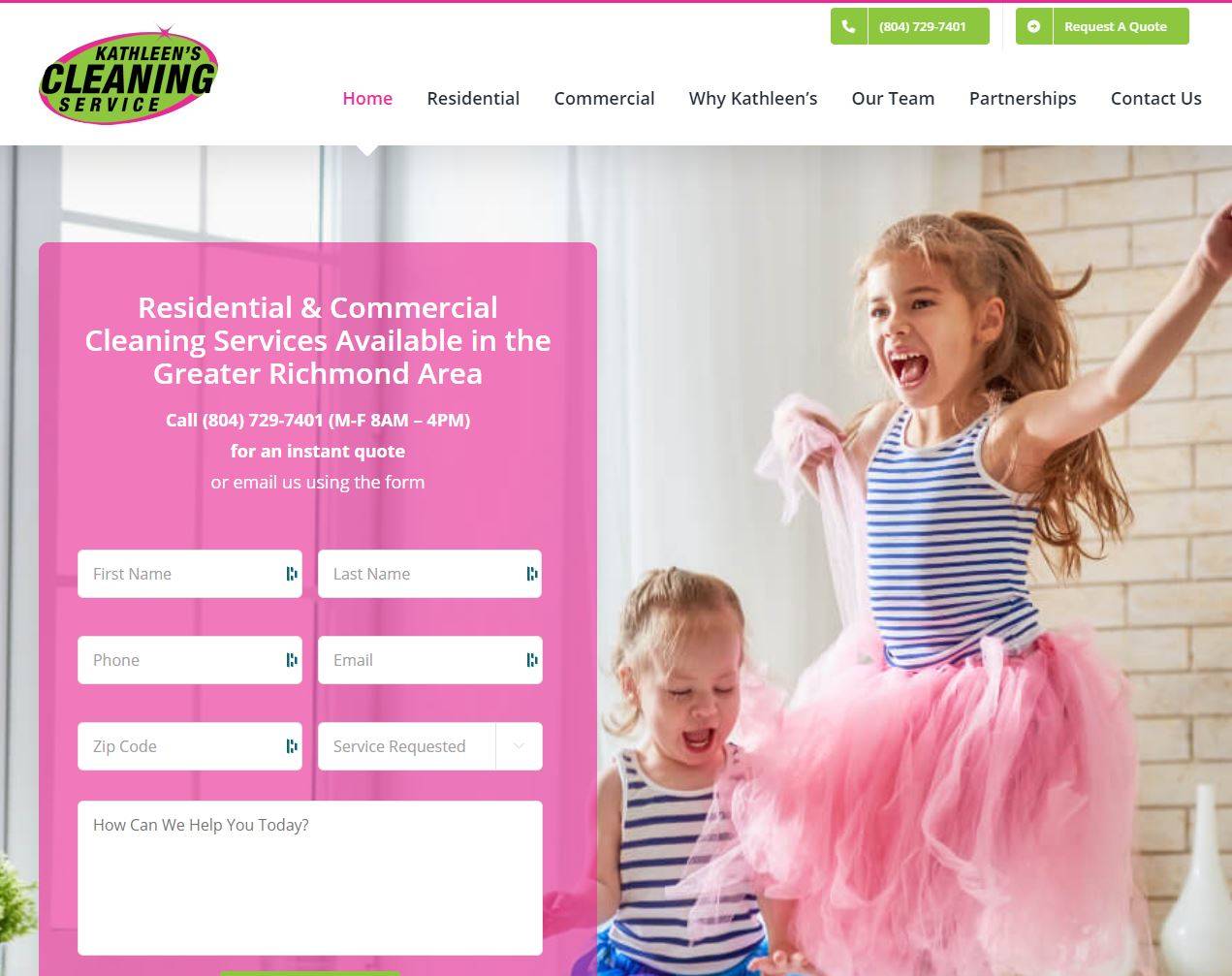Website Design for Kathleen's Cleaning Service in Richmond, VA