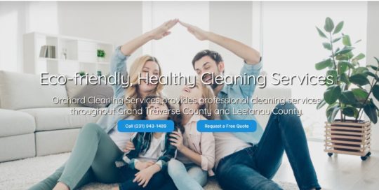 Website design for Orchard Cleaning Services in Traverse City, MI